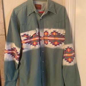 Large Mens Vintage Rustlers Pearl Snap.